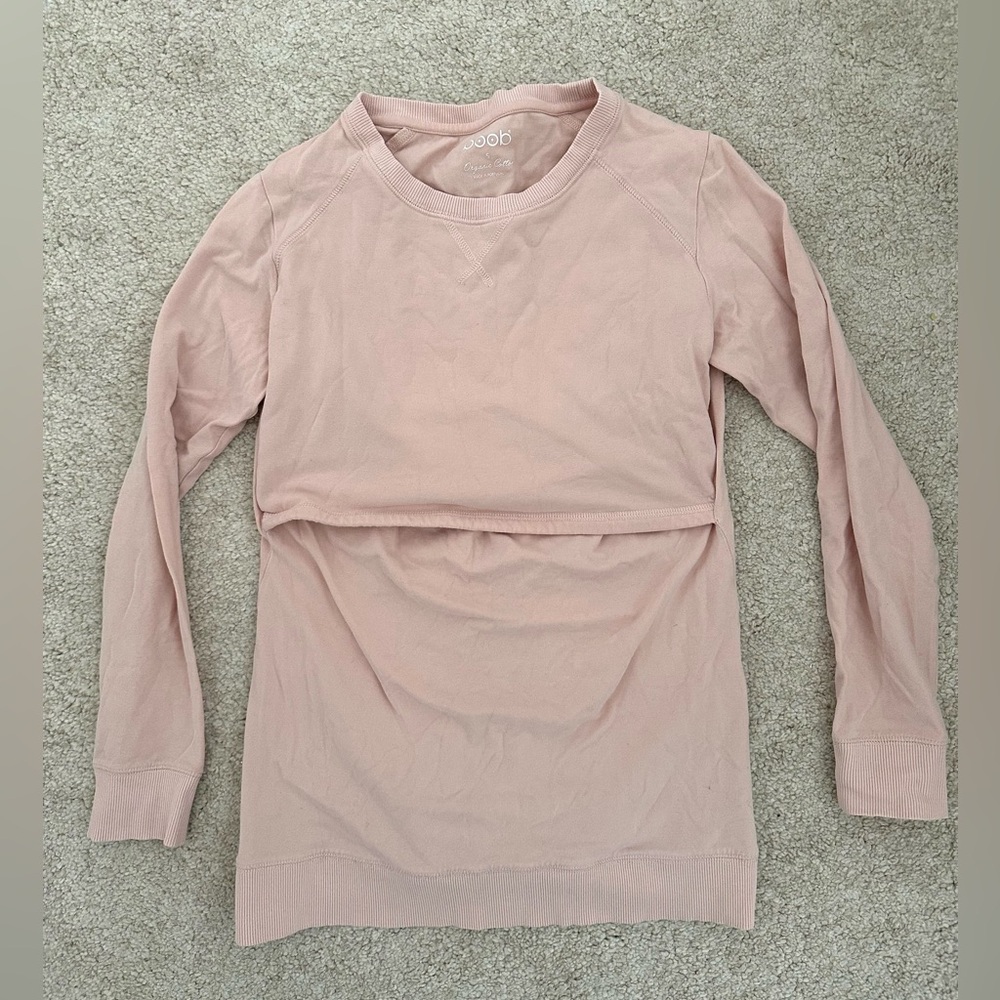 Boob design crew nursing sweatshirt